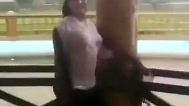 Desi Bhabhi in REsort Dancing in Rain showing her boobs