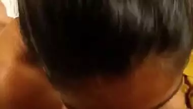 The horny girl gives an Indian blowjob to her boss