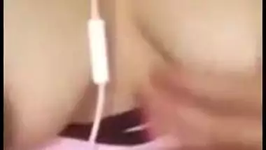 Hot XXX video call with Desi hottie playing with her tits and cunt