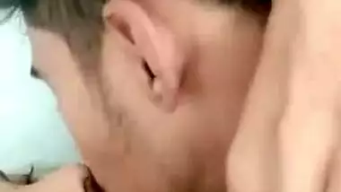 Cute Desi Couple Kissing Romance Home alone
