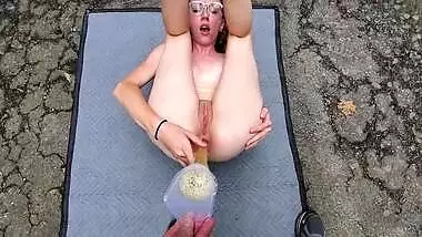 The Hot And Beautiful OnlyFans and Twitter Slut Sarah Evans Funnels Piss into Her Ass. Fucking Hot