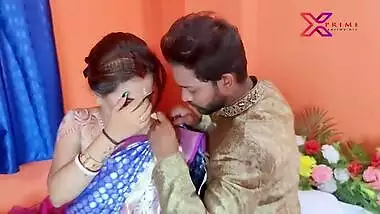 First wedding night of Desi couple starts with XXX oral foreplay