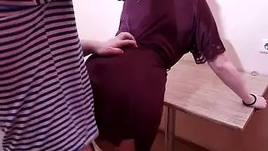 Went to her neighbor's for salt and got a cock in her pussy and cum in her mouth.