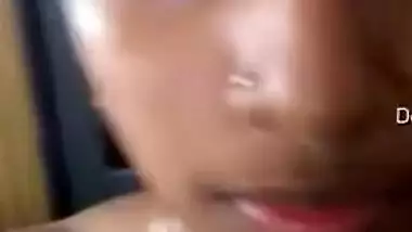 Indian teen with big eyes and pierced nostril shows what she has got