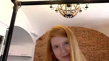 Petite redhead Thumbelina has small tits and a big shaved pussy ! 18 y.o.