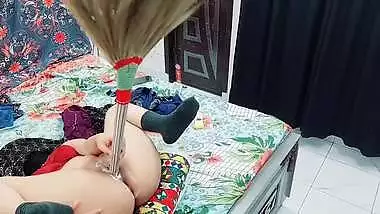 Xxx Desi Maid Multiple Orgasm While Masturbating And Fisting With Broom (phool Jhadu) Loud Moaning