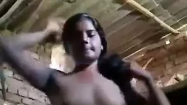 Pretty Indian girl takes clothes off and poses naked in front of cam