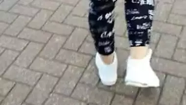 Step son fucking step mom in leggings in the car park of McDonald's