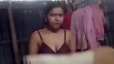 Today Exclusive- Desi Village Girl Showing Her Boobs And Pussy To Lover Part 2
