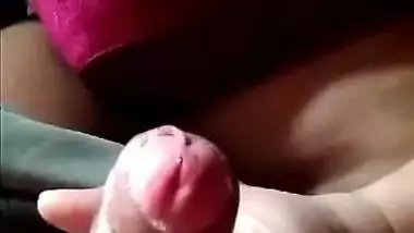 Desi girl Kajal playing with cock and cum shot in her hand 2