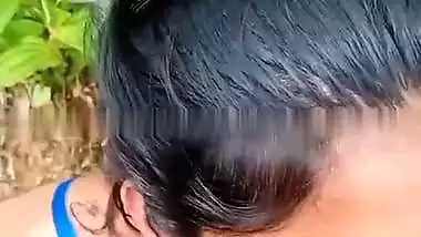 Outdoor HD desi porn of a sexy girl fucking in bushes