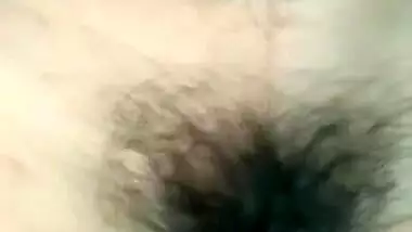 Desi wife showing her hairy wet pussy