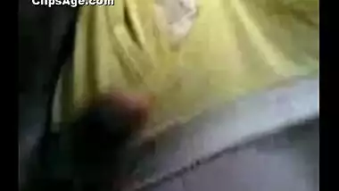 Indian lady getting her boobs squeezed and exposed by her lover guy MMS