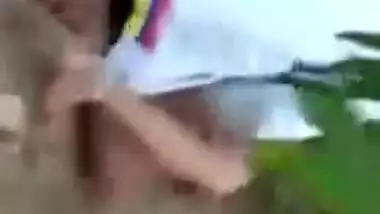 Two local boys fucking beauty village girl outdoor In bushes. Desi XXX mms