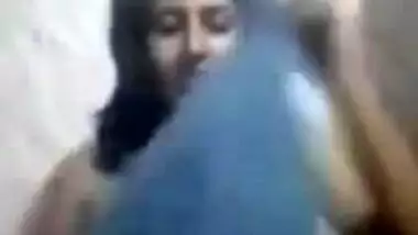 Sweet Desi gal sneaks in bathroom to show tits with big XXX nipples