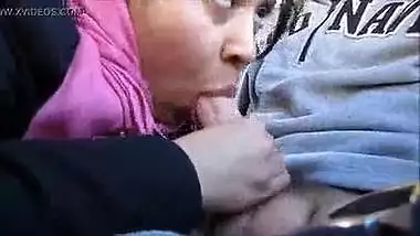 Indian Chubby Doll Giving a Quick Blowjob in the Car