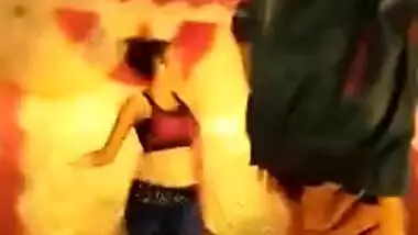 Desi dancer performs her XXX show but guy is touching melons and snatch