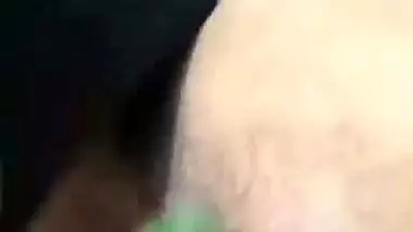 Newly married wife fingering pussy with lover on video call