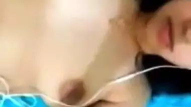 Extremely Cute GF Likes to Play with her Titties during Videocall with her BF