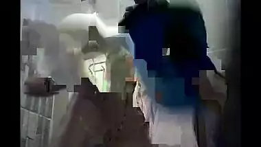 Young girl Naked Big Boobs and Hairy Pussy captured by spycam while bathing