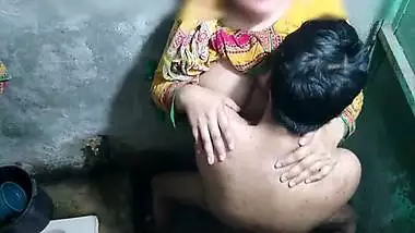 Sister-in-law fucking in bathroom with young brother