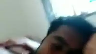 Horny Desi XXX wife gets her sweet boobs licked by her husband MMS