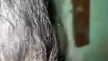 Village lady shows her naked boobs and butt for cash