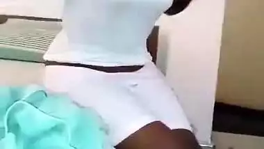 Curvy Sri Lankan Cutie with Big Round Boobs was Recorded After a Good Fuck by Her BF in a Hotel Room