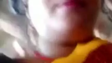 Busty Desi XXX housewife showing her big melons on video call with husband