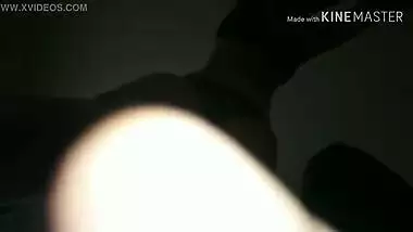 Desi MILF knows how to lie on back during XXX fucking on the floor