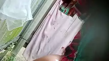 Outdoor nude bath video update of viral busty MILF