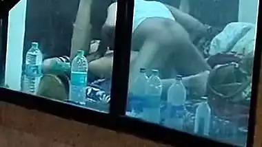 Caught through the window in hotel with bhabhi pussy lick