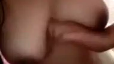 Desi cute teen collage girl show her big boob video call with lover