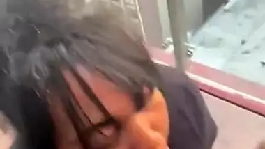 OMG!!!! BLACK GIRL CAUGHT OUTSIDE ON BALCONY SUCKING a BBC!! IT GETS VERY SLOPPY!!!!!