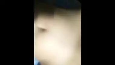 Girl from India discovers big XXX boobs and hairy sex opening on camera