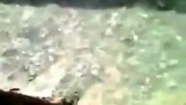 Village girl nude bathing and self recording at open area