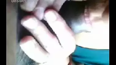 Tamil guy making his wife suck dick and rub his tool on her nipple!