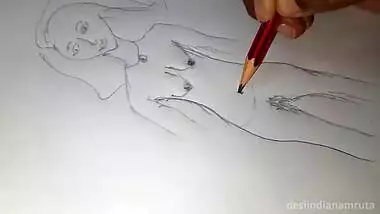 She Gets Orgasm When Painting Herself Nude. With Pussy & Boob Rubbing..desi Bhabhi Indian!!