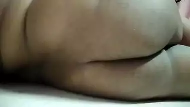 Indian chubby female exposing black pussy and fat ass in homemade porn