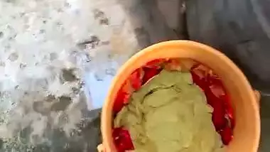 Telugu mom naked in bathroom caught by son viral MMS