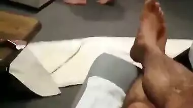 Cuckold sees his desi nude wife getting fucked by a servant