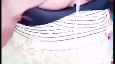 Nude desi lady tempts the man during a video call sex