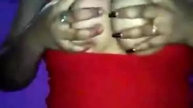 Bengali girl Sangita Bhowmik showing and playing her big boobs for bf