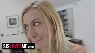 SisLovesMe - Lucky Stud Caught Horny Blonde Babe Rubbing Her Cunt & Gets To Fuck Her Instead