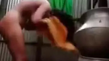 Young village girl shows her naked XXX body to Desi BF in the shower