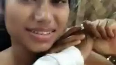 Skinny Desi village girl has to show her XXX assets on the camera
