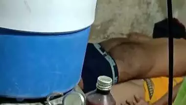 Village girlfriend fucking caught by friend through hole