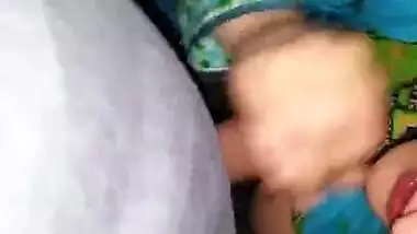 Cheater paki bhabhi in suit giving handjob and blowjob to lover big boobs hanging