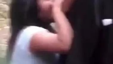 Young Indian college girl giving blowjob to uncle outdoor, new Desi viral mms