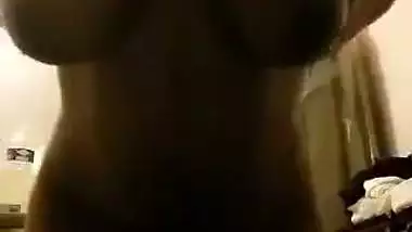 Big boob girl removes towel and exposes herself on camera